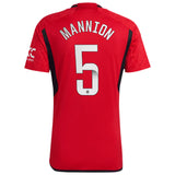 Manchester United WSL adidas Home Shirt 2023-24 with Mannion 5 printing - Kit Captain