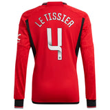 Manchester United WSL adidas Home Shirt 2023-24 - Long Sleeve with Le Tissier 4 printing - Kit Captain