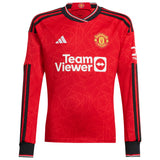 Manchester United WSL adidas Home Shirt 2023-24 - Kids - Long Sleeve with Toone 7 printing - Kit Captain