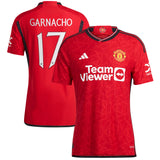 Manchester United Cup Home Authentic Shirt 2023-24 with Garnacho 17 printing - Kit Captain