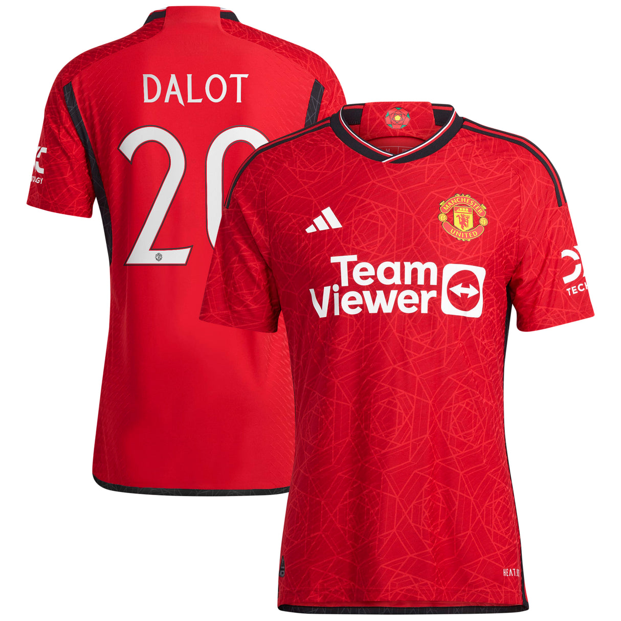 Manchester United Cup Home Authentic Shirt 2023-24 with Dalot 20 printing - Kit Captain