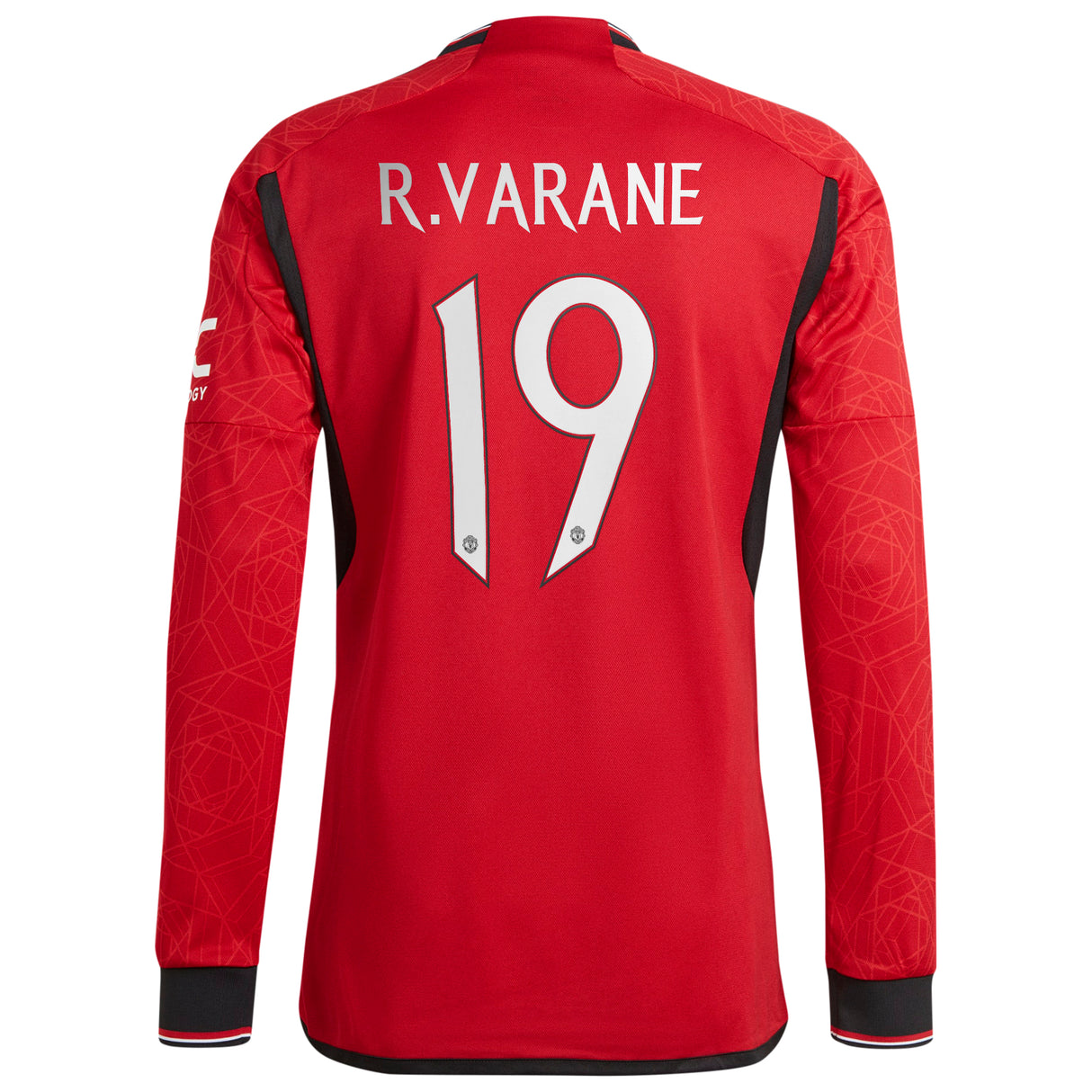 Manchester United Cup Home Authentic Shirt 2023-24 - Long sleeve with R. Varane 19 printing - Kit Captain