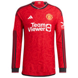 Manchester United Cup Home Authentic Shirt 2023-24 - Long sleeve with Shaw 23 printing - Kit Captain