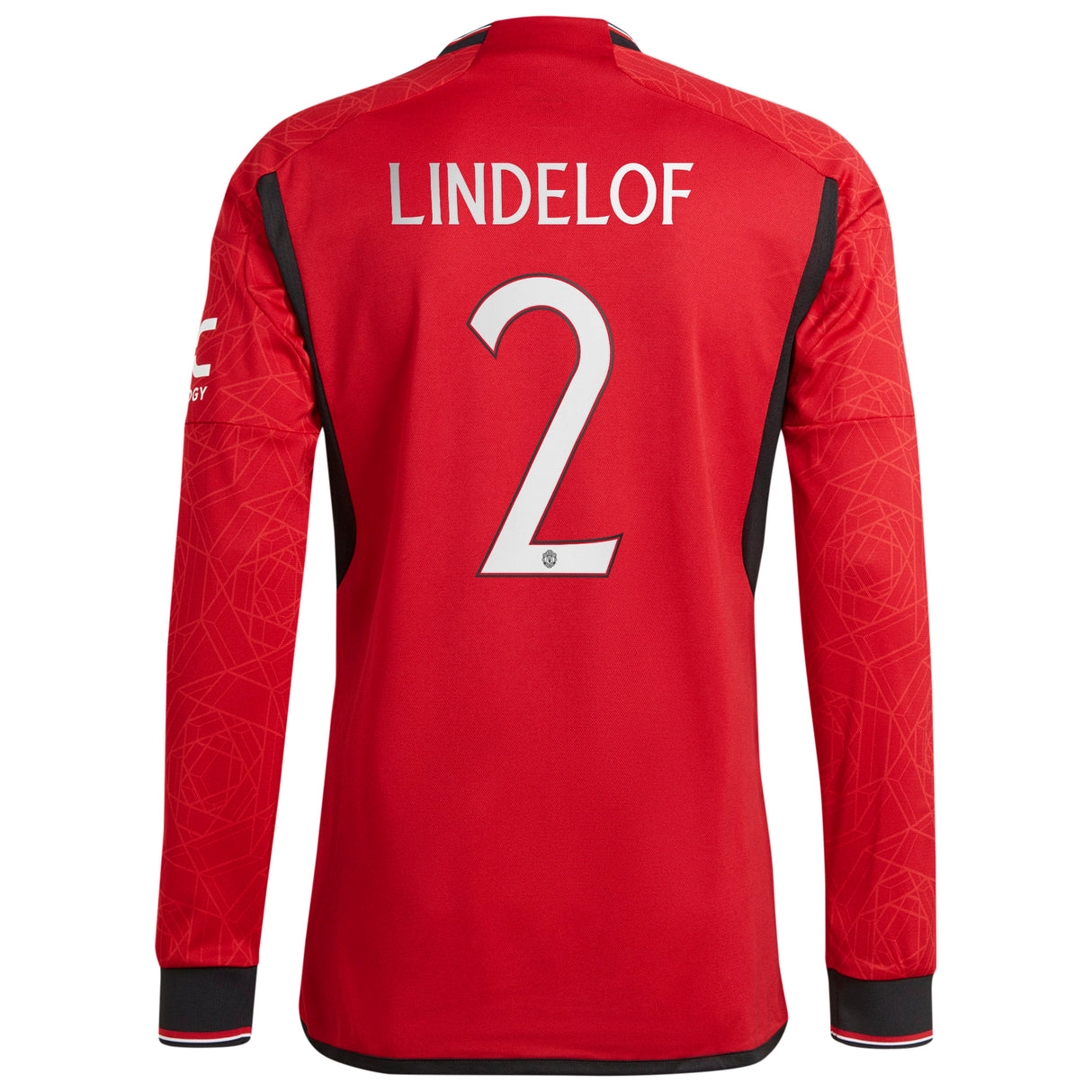 Manchester United Cup Home Authentic Shirt 2023-24 - Long sleeve with  Lindelof 2 printing - Kit Captain