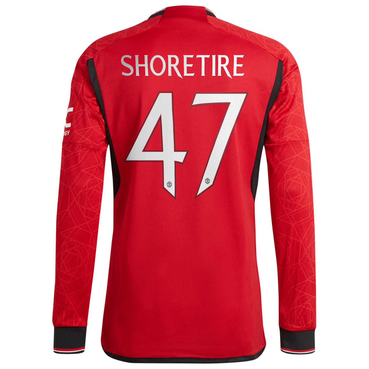 Manchester United Cup Home Authentic Shirt 2023-24 - Long sleeve with Shoretire 47 printing - Kit Captain