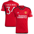 Manchester United Cup Home Shirt 2023-24 with Van De Beek 34 printing - Kit Captain