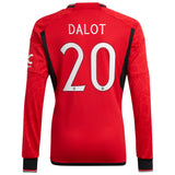 Manchester United Cup Home Shirt 2023-24 - Long Sleeve with Dalot 20 printing - Kit Captain