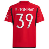 Manchester United Cup Home Shirt 2023-24 - Kids with McTominay 39 printing - Kit Captain