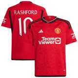 Manchester United Cup Home Shirt 2023-24 - Kids with Rashford 10 printing - Kit Captain