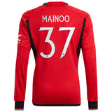 Manchester United Cup Home Shirt 2023-24 - Kids - Long Sleeve with Mainoo 37 printing - Kit Captain