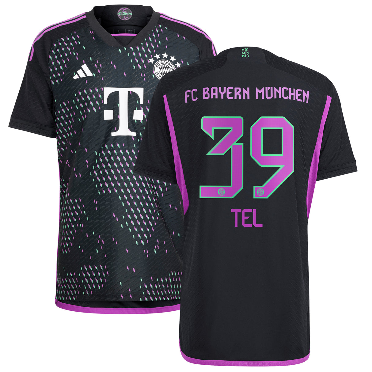 FC Bayern adidas Away Authentic Shirt 2023-24 with Tel 39 printing - Kit Captain