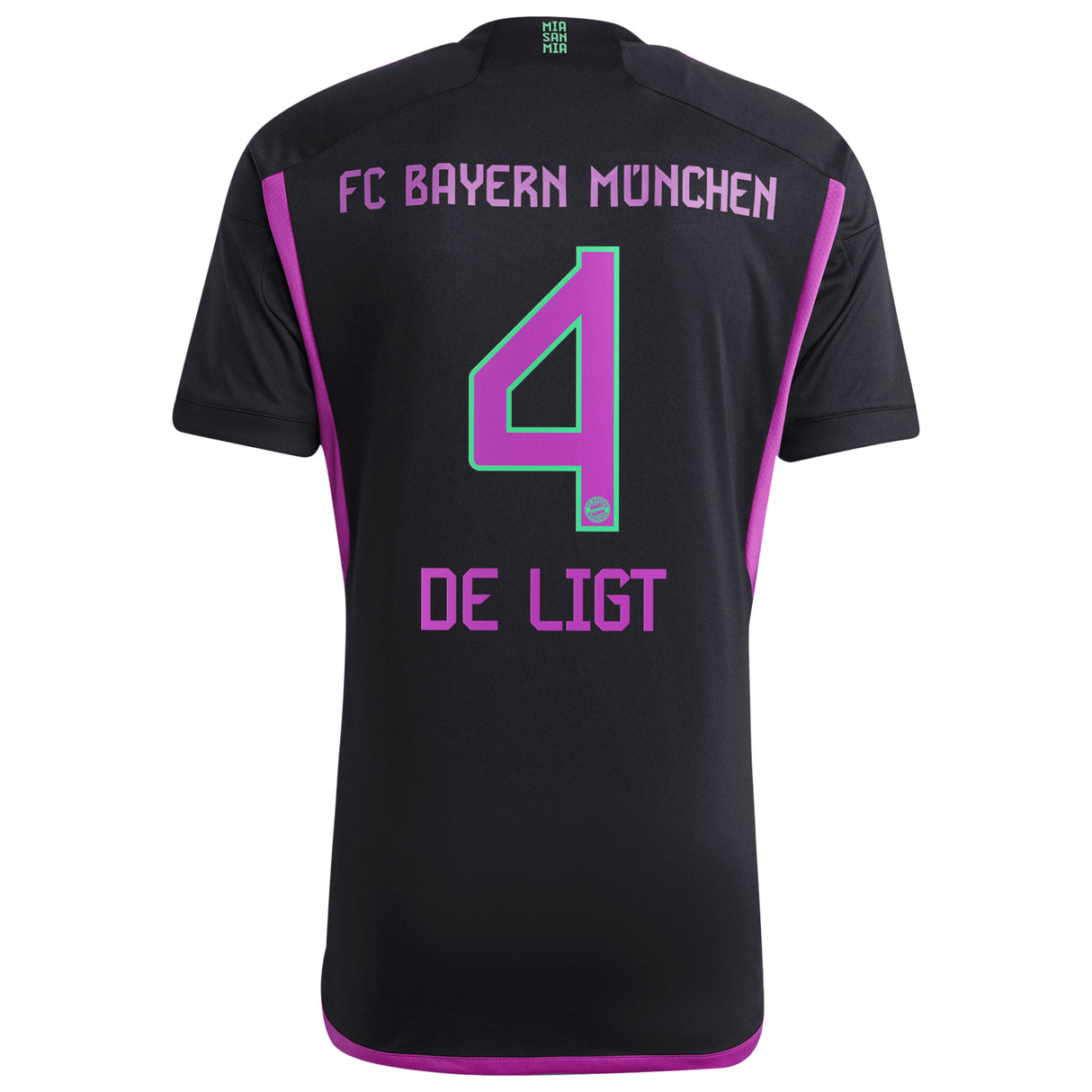 FC Bayern adidas Away Shirt 2023-24 with De Ligt 4 printing - Kit Captain