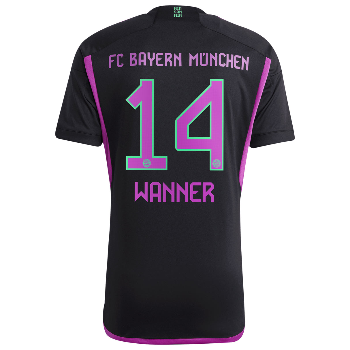 FC Bayern adidas Away Shirt 2023-24 with Wanner 14 printing - Kit Captain