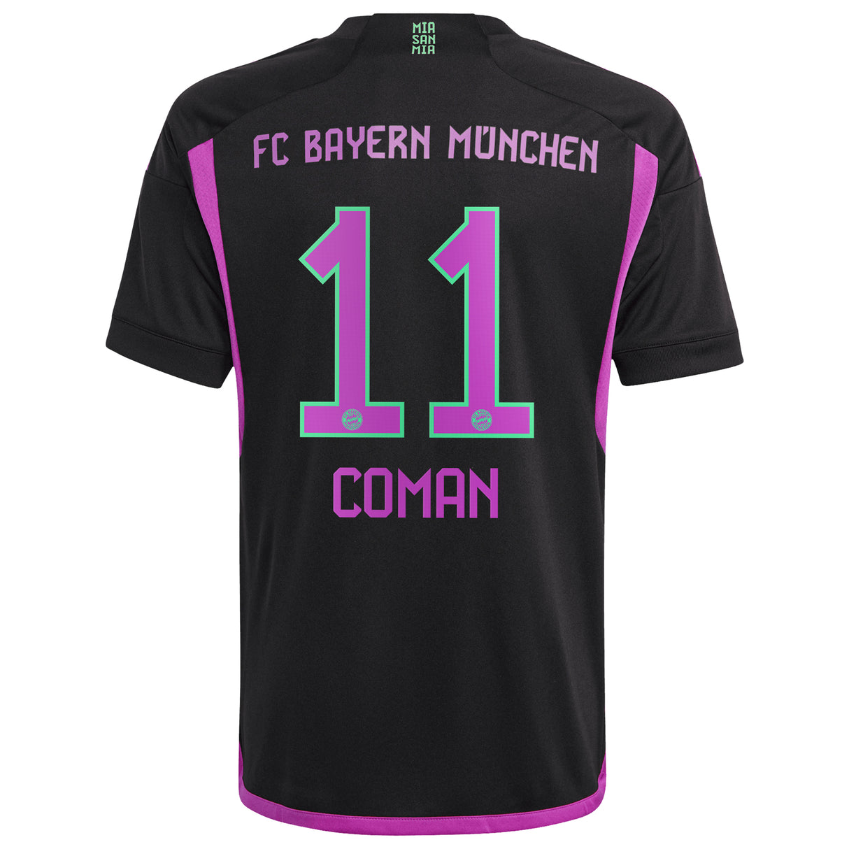 FC Bayern adidas Away Shirt 2023-24 - Kids with Coman 11 printing - Kit Captain