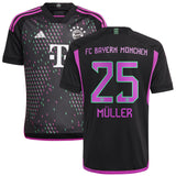 FC Bayern adidas Away Shirt 2023-24 - Kids with Müller 25 printing - Kit Captain