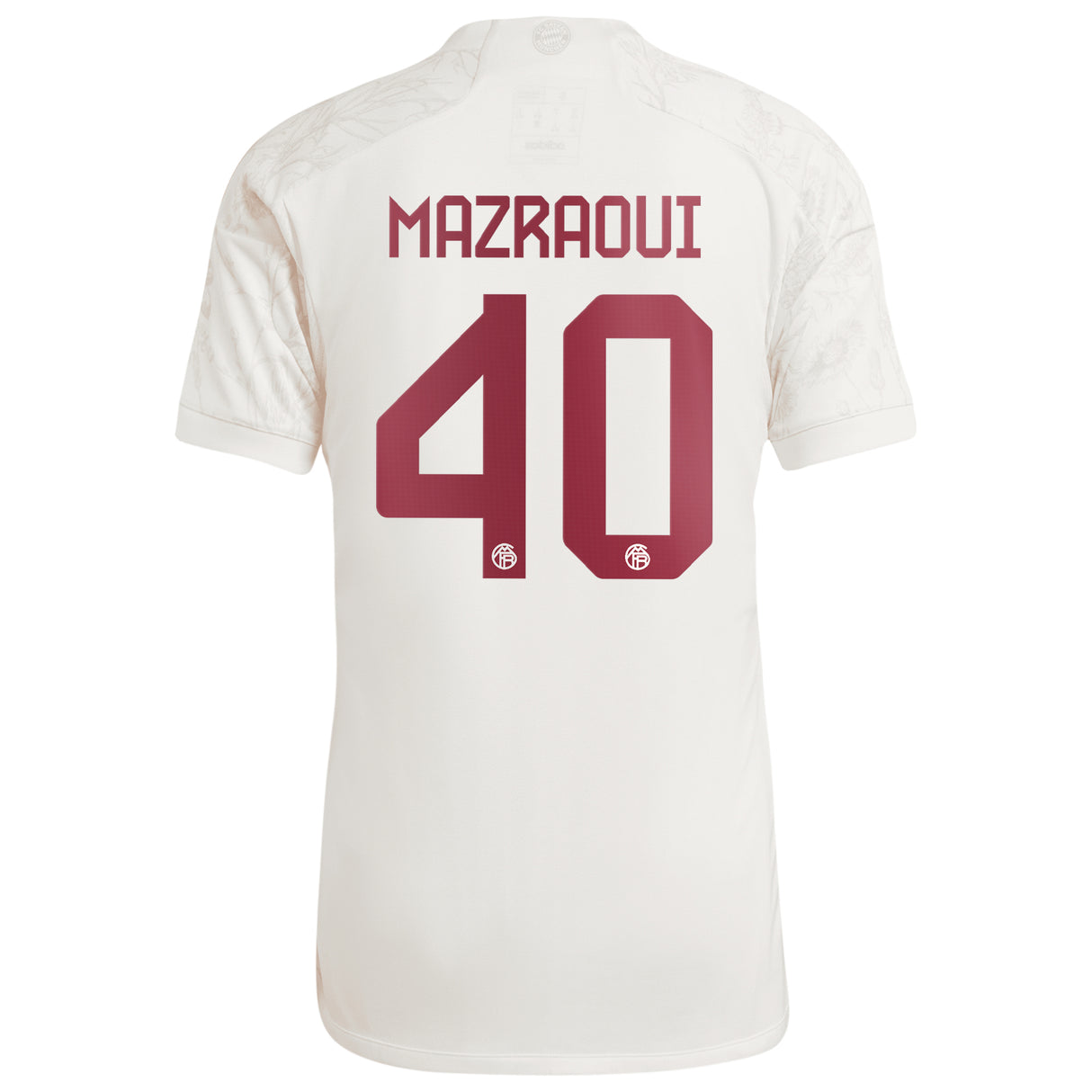 FC Bayern adidas Third Shirt 2023-24 with Mazraoui 40 printing - Kit Captain