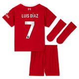 Liverpool Nike Home Stadium Kit - 2023-24 - Infant with Luis Dí­az 7 printing - Kit Captain