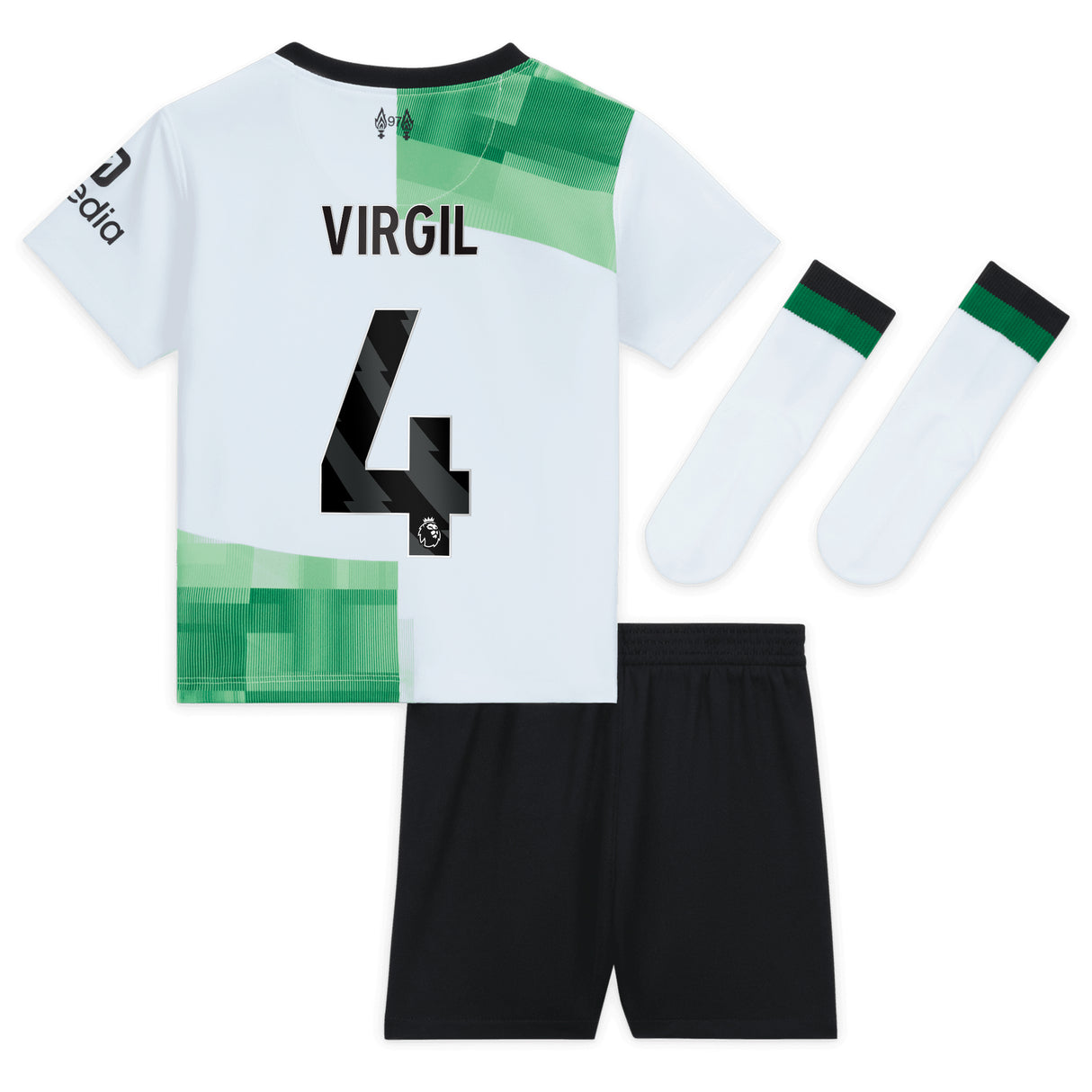 Liverpool Nike Away Stadium Kit - 2023-24 - Infant with Virgil 4 printing - Kit Captain