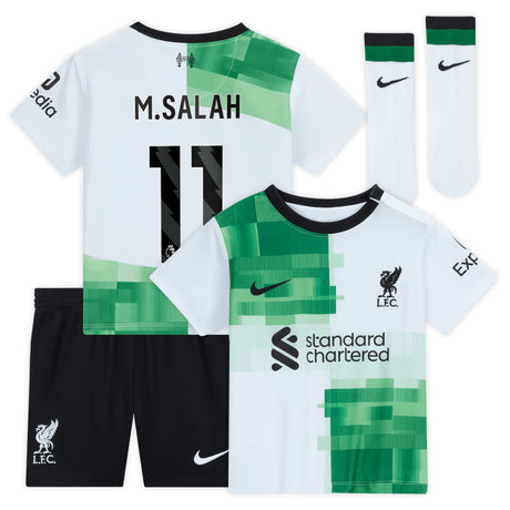 Liverpool Nike Away Stadium Kit - 2023-24 - Infant with M.Salah 11 printing - Kit Captain