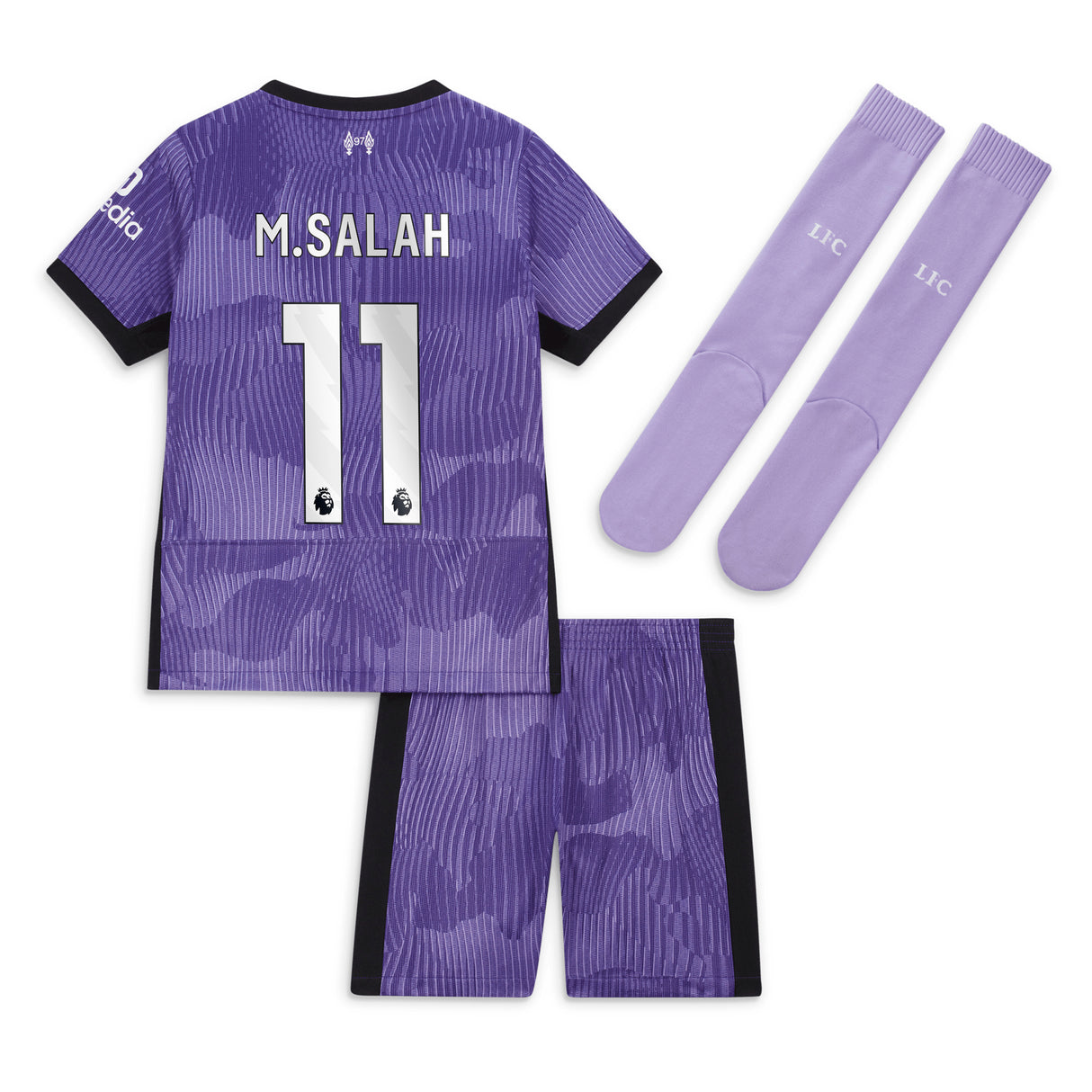 Liverpool Nike Third Stadium Kit 2023-24 - Little Kids with M.Salah 11 printing - Kit Captain