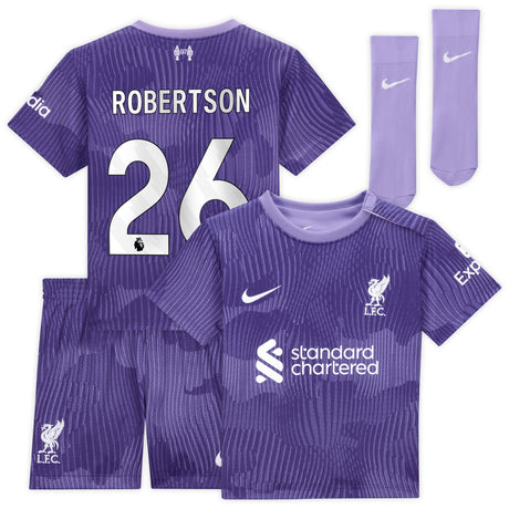 Liverpool Nike Third Stadium Mini Kit 2023-24 - Infant with Robertson 26 printing - Kit Captain