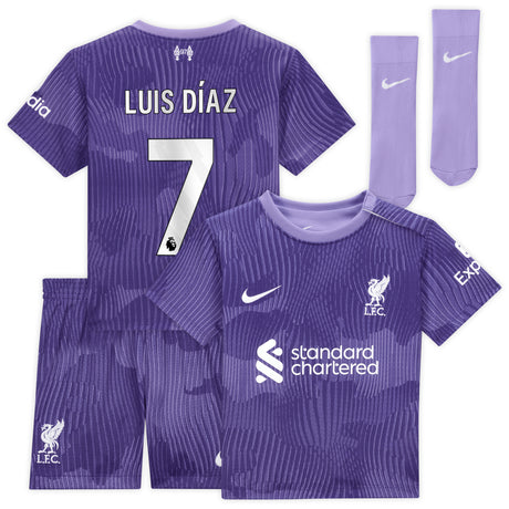 Liverpool Nike Third Stadium Mini Kit 2023-24 - Infant with Luis Dí­az 7 printing - Kit Captain