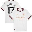 Manchester City Puma Away Authentic Shirt 2023-24 with De Bruyne 17 printing - Kit Captain