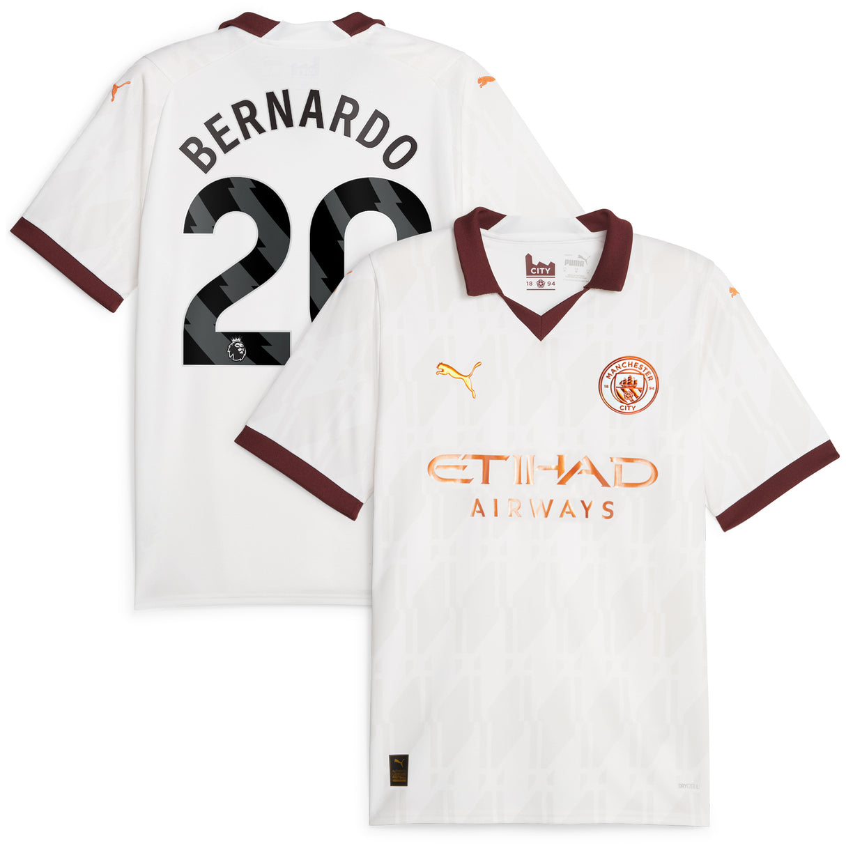 Manchester City Puma Away Shirt 2023-24 with Bernardo 20 printing - Kit Captain