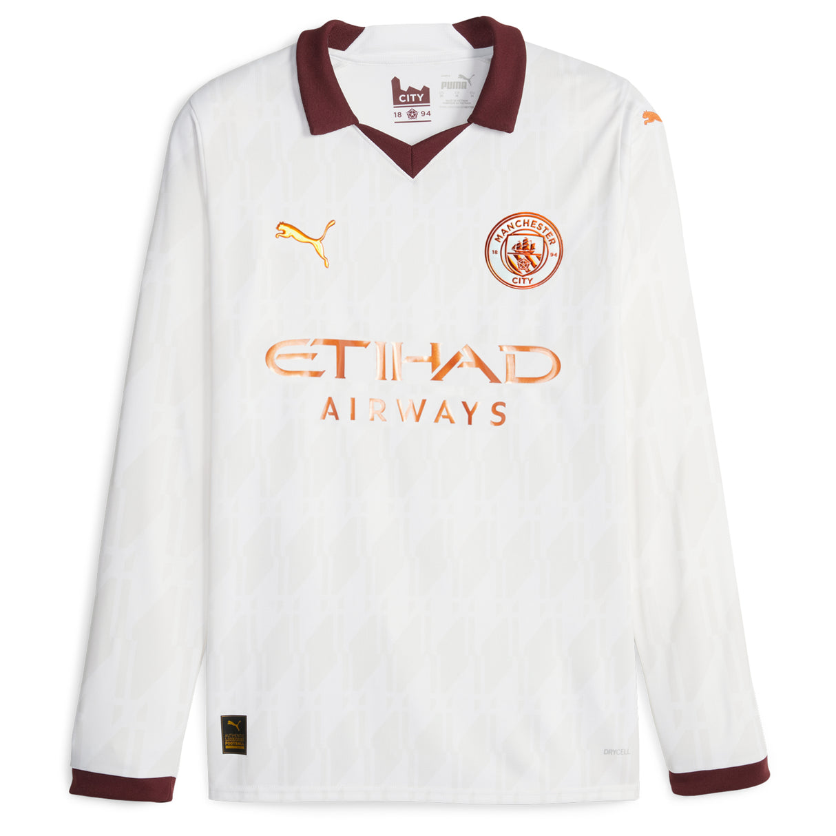 Manchester City Puma Away Shirt 2023-24 - Long Sleeve with J.Alvarez 19 printing - Kit Captain