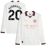 Manchester City Puma Away Shirt 2023-24 - Long Sleeve with Bernardo 20 printing - Kit Captain