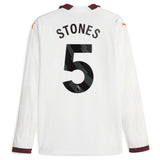 Manchester City Puma Away Shirt 2023-24 - Long Sleeve with Stones 5 printing - Kit Captain