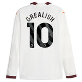 Manchester City Puma Away Shirt 2023-24 - Long Sleeve - Kids with Grealish 10 printing - Kit Captain