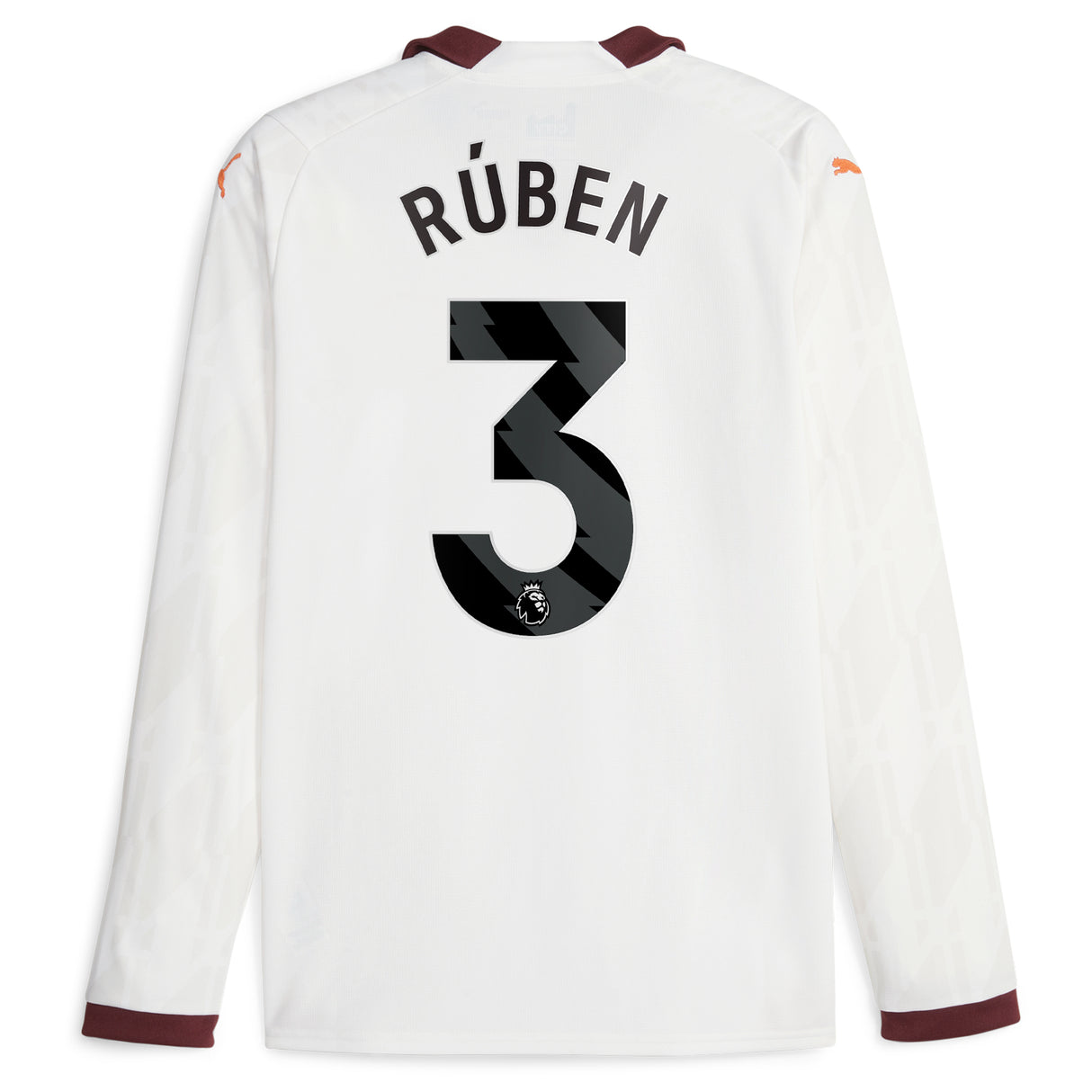 Manchester City Puma Away Shirt 2023-24 - Long Sleeve - Kids with Rúben 3 printing - Kit Captain