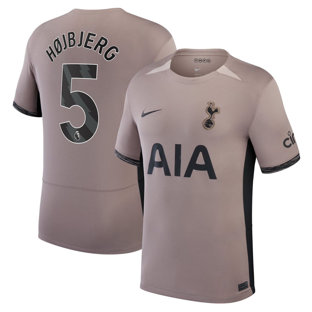 Tottenham Hotspur Nike Third Stadium Shirt 2023-24 - Kids with Højbjerg 5 printing - Kit Captain