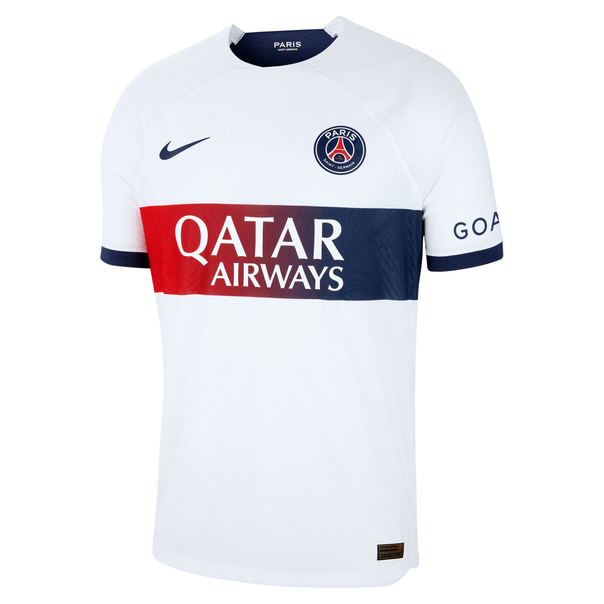 Paris Saint-Germain Nike Away Dri Fit Adv Match Shirt 2023-24 with Zaïre-Emery 33 printing - Kit Captain