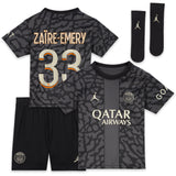 PSG x Jordan Third Stadium Kit 2023-24 - Infant with Zaïre-Emery 33 printing - Kit Captain