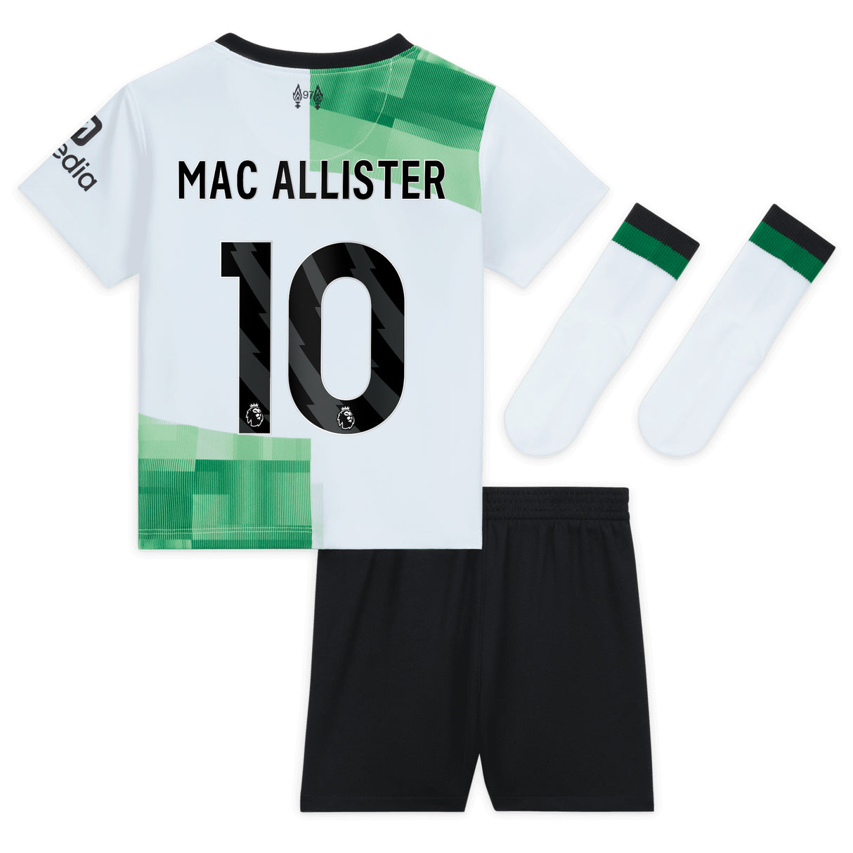 Liverpool Nike Away Stadium Kit - 2023-24 - Infant with Mac Allister 10 printing - Kit Captain