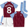 Aston Villa Castore Home Infant Kit 2023-24 with Tielemans 8 printing - Kit Captain