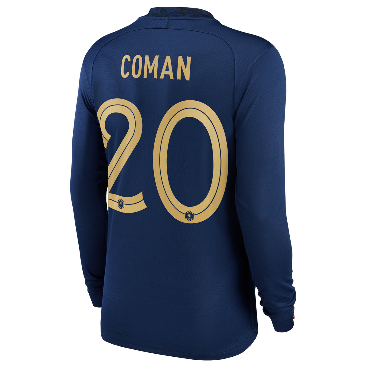 France Home Stadium Shirt Long Sleeve 2022 - Kids - Kingsley Coman 20 - Kit Captain