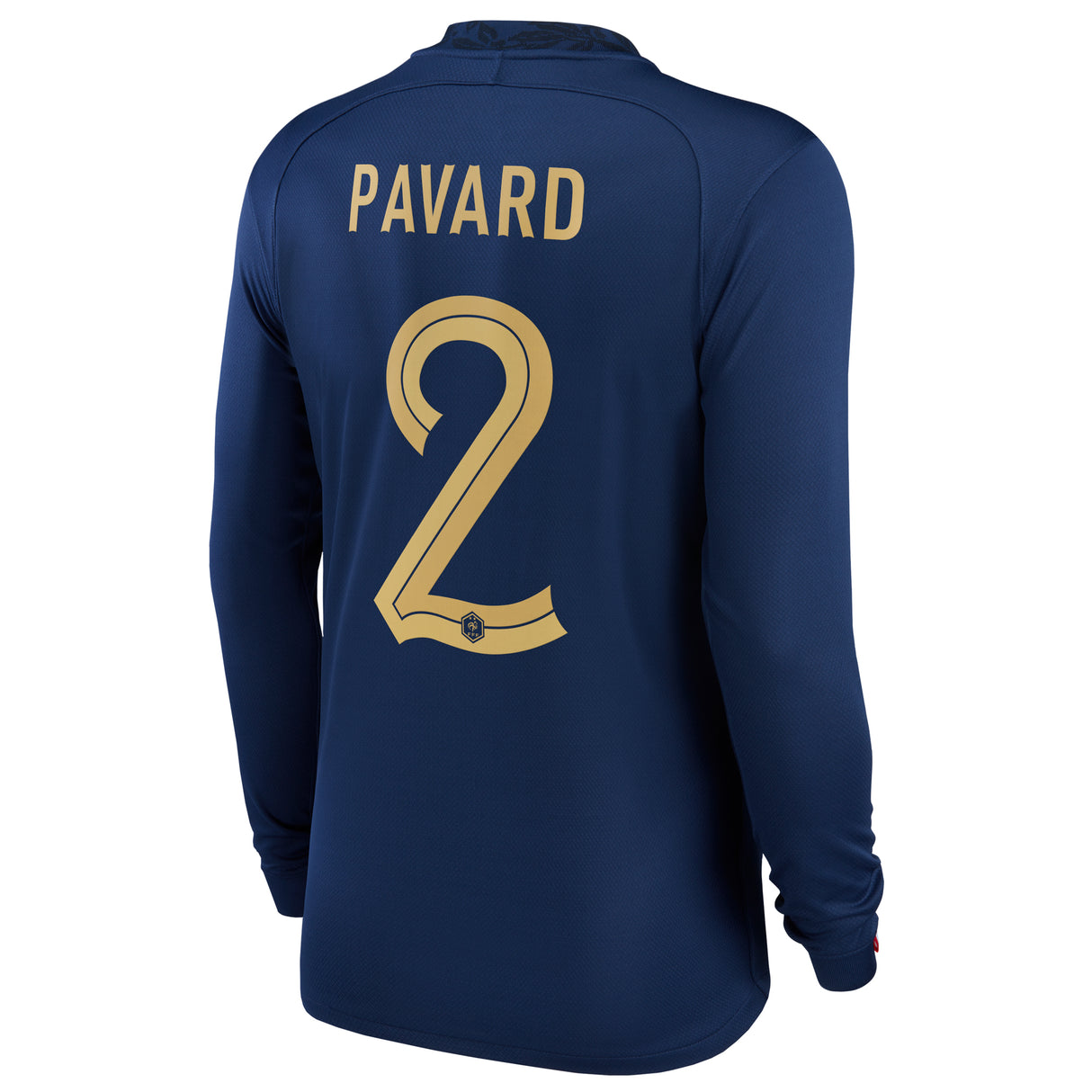 France Home Stadium Shirt Long Sleeve 2022 - Kids - Benjamin Pavard 2 - Kit Captain