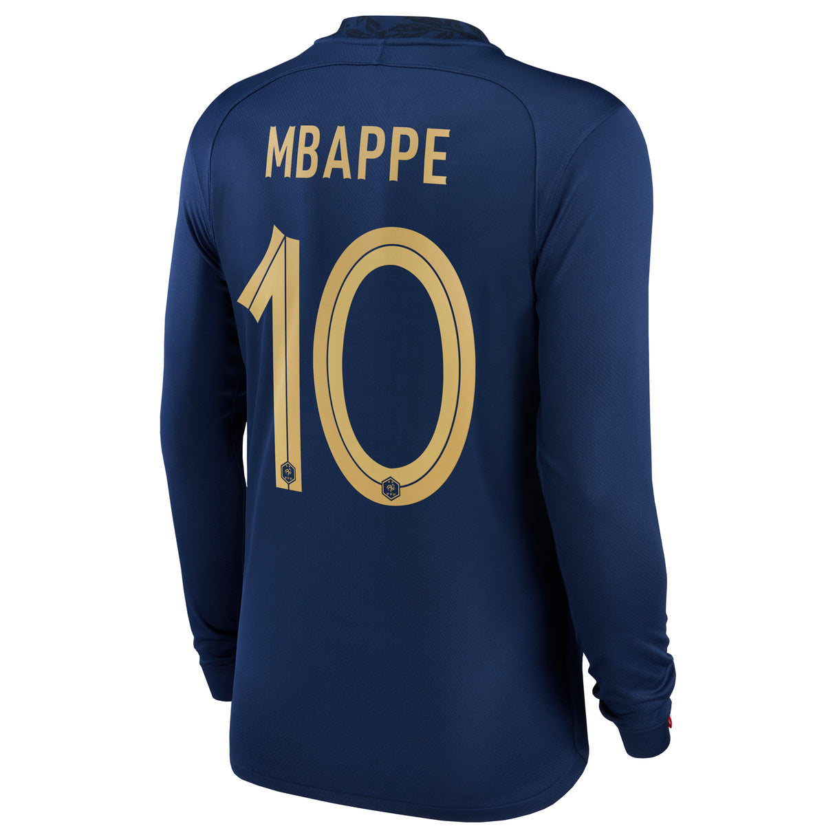 France Home Stadium Shirt Long Sleeve 2022 - Kids - Kylian Mbappé 10 - Kit Captain