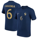 France Home Match Shirt 2022 with Camavinga 6 printing - Kit Captain