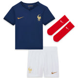 France Home Stadium Kit 2022 - Infants - Kylian Mbappé 10 - Kit Captain