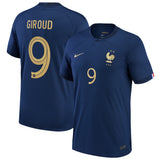 France Home Stadium Shirt 2022 - Olivier Giroud 9 - Kit Captain