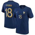 France Home Stadium Shirt 2022 with Fofana 18 printing - Kit Captain