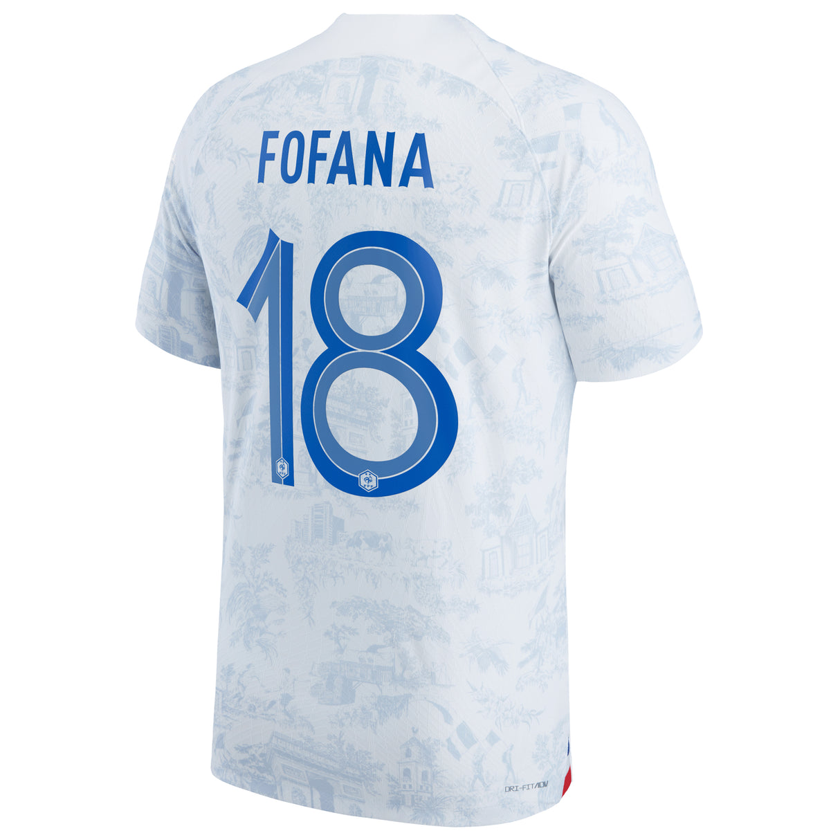 France Away Match Shirt 2022 with Fofana 18 printing - Kit Captain