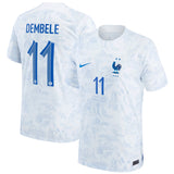 France Away Stadium Shirt 2022 - Kids - Ousmane Dembélé 11 - Kit Captain