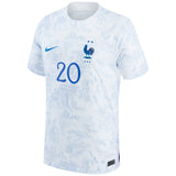 France Away Stadium Shirt 2022 - Kids - Kingsley Coman 20 - Kit Captain