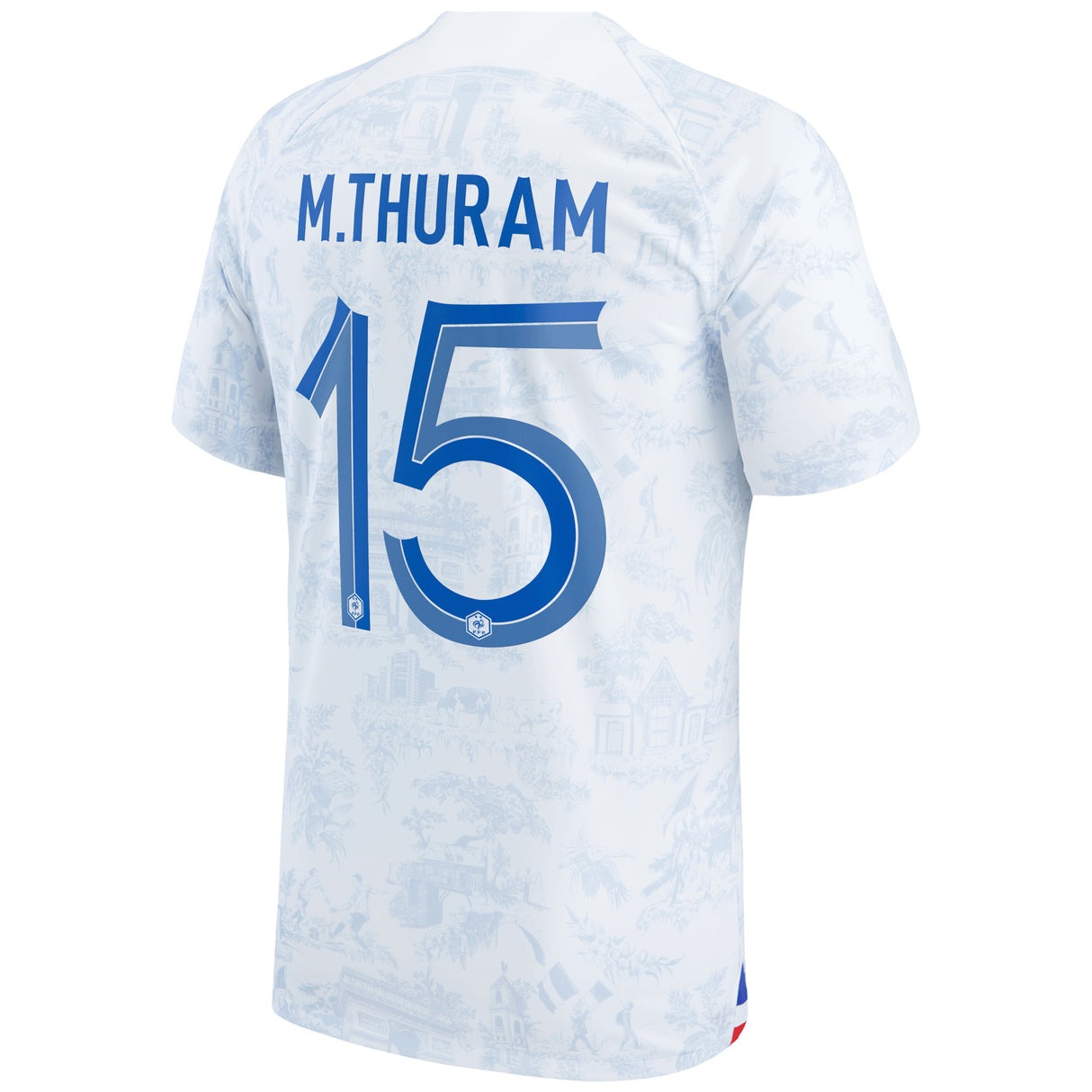 France Away Stadium Shirt 2022 - Marcus Thuram 15 - Kit Captain