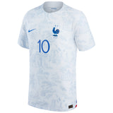 France Away Match Shirt 2022 - Kylian Mbappé 10 - Kit Captain